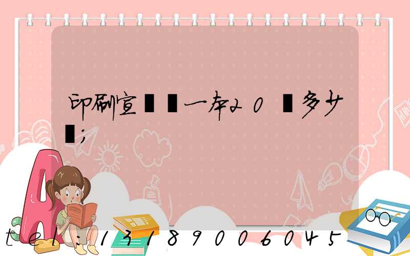 印刷宣傳冊一本20頁多少錢