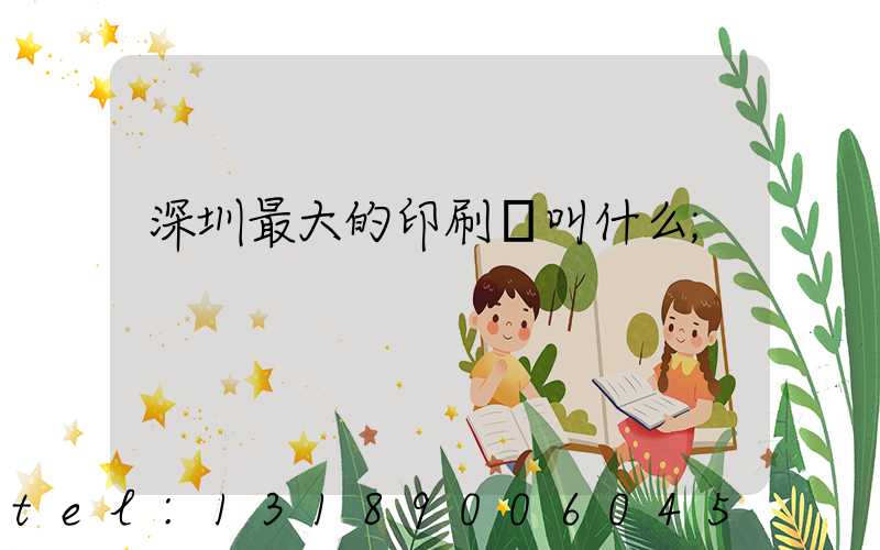 深圳最大的印刷廠叫什么